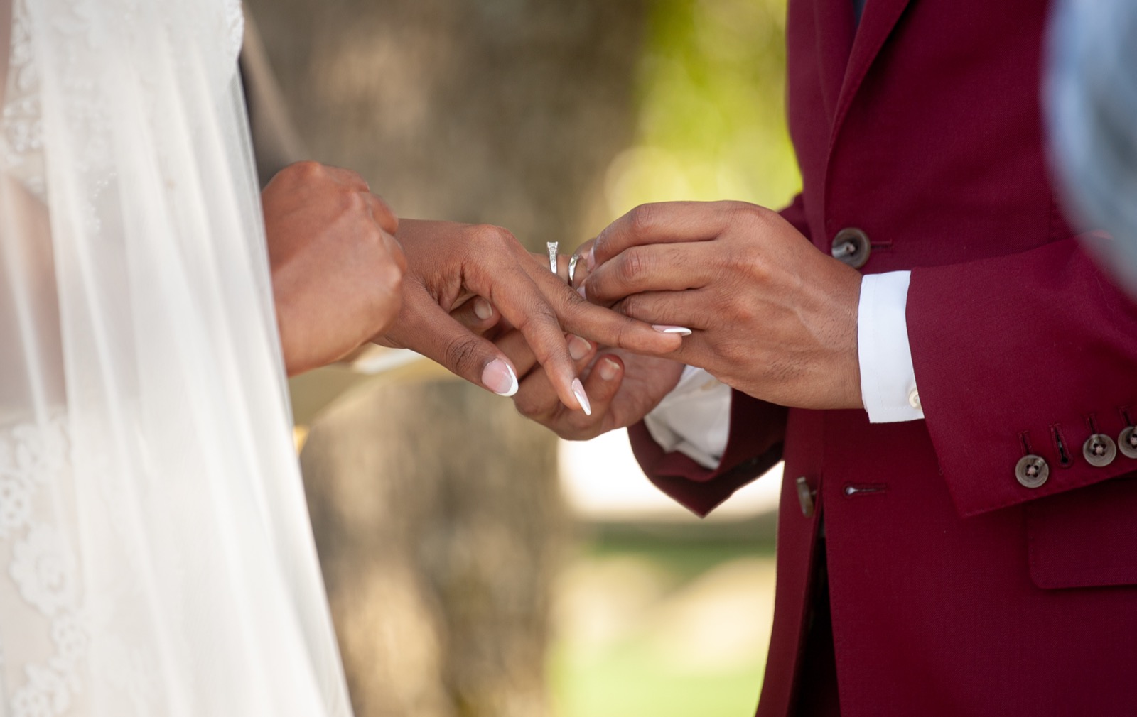 Wedding ring exchange close-up — Atlanta wedding photography detail shot
